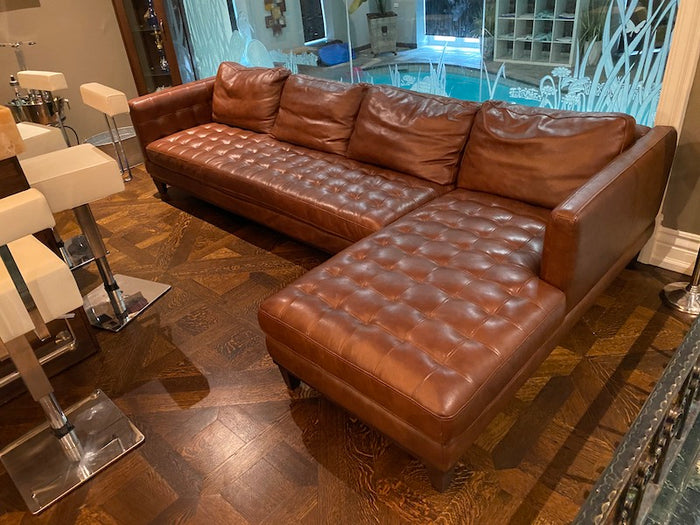 Brown Leather Sectional Sofa