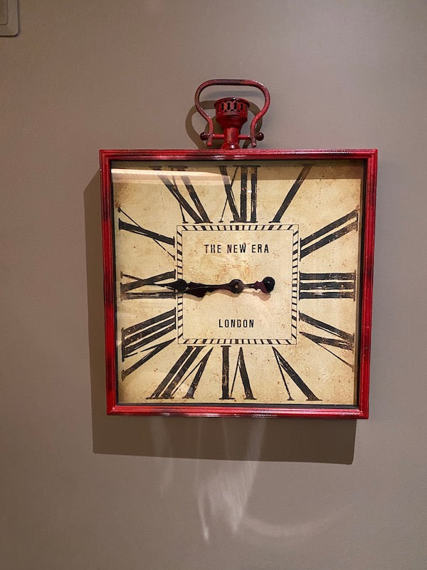 HomeSense Red Battery Powered Decor Wall Clock