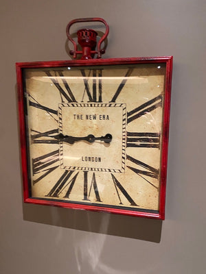 HomeSense Red Battery Powered Decor Wall Clock