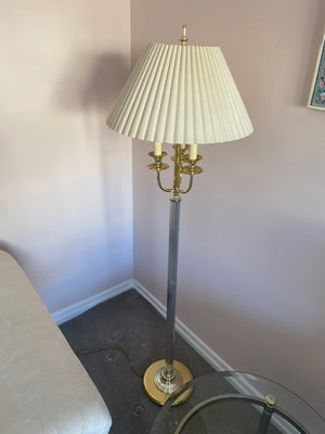 Brass & Chrome Vintage Floor Lamp