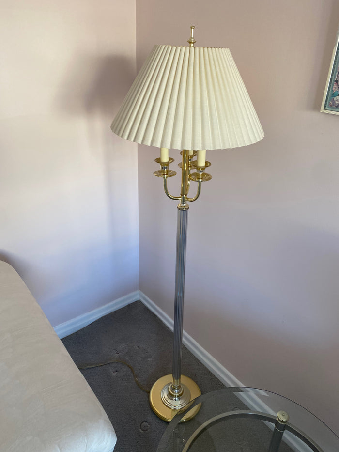 Brass & Chrome Vintage Floor Lamp
