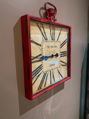 HomeSense Red Battery Powered Decor Wall Clock