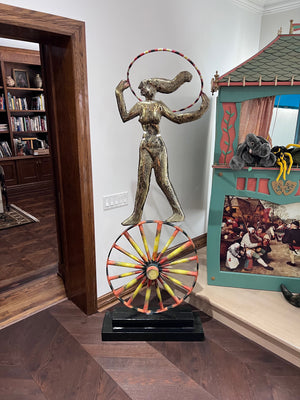 Ruben Zellermayer Painted Steel Sculpture- 'Precarious Damsel'