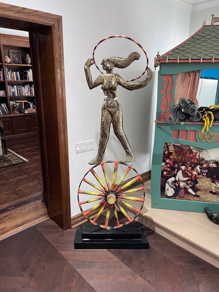 Ruben Zellermayer Painted Steel Sculpture- 'Precarious Damsel'