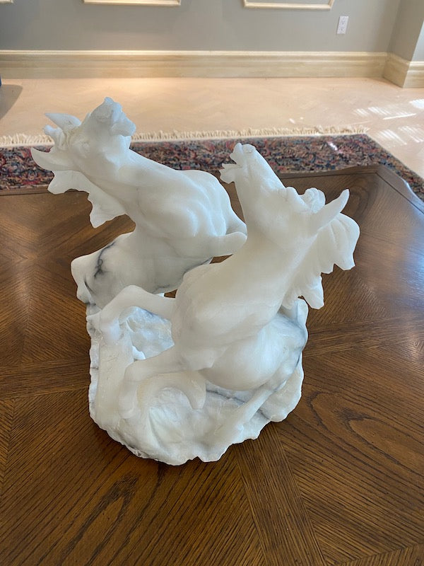 Marble Horses Sculpture