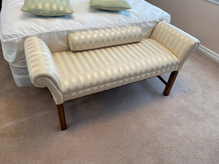 Cream Striped Bench