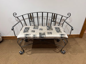 Brushed Silver Metal Frame Bench
