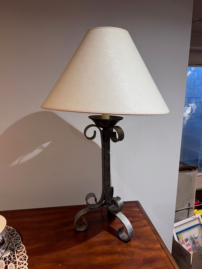 Brushed Silver Metal Table Lamp