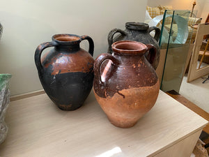 3 Vintage "Primitive Style" Ceramic/Pottery Vases