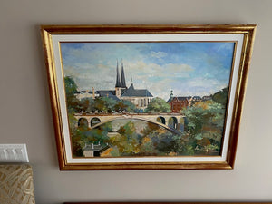 Original Painting- 'Bridge & Town'