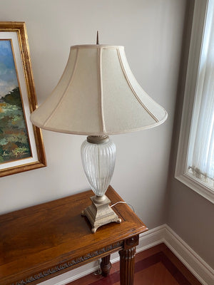 Glass Table Lamp w/ Gold Accents