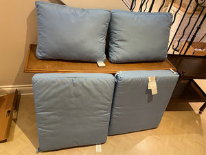 Restoration Hardware, Classic Garden Blue Linen Outdoor Cushions Lot