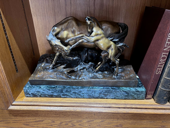 P.J. Mene Bronze Sculpture- "A Mare and Foal"