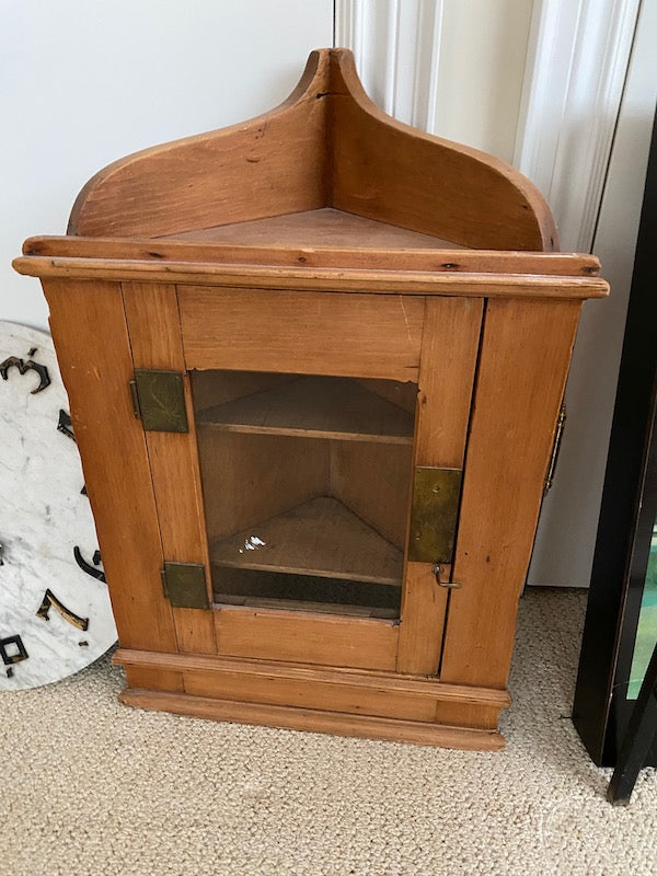 Antique Wall Mounted Corner Cabinet