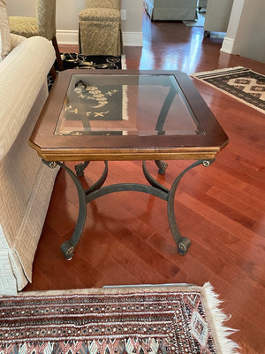 Wood + Glass Side Table