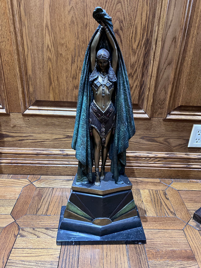 D.H. Chiparus Antinea Egyptian Art Deco Bronze Sculpture- 25.5"