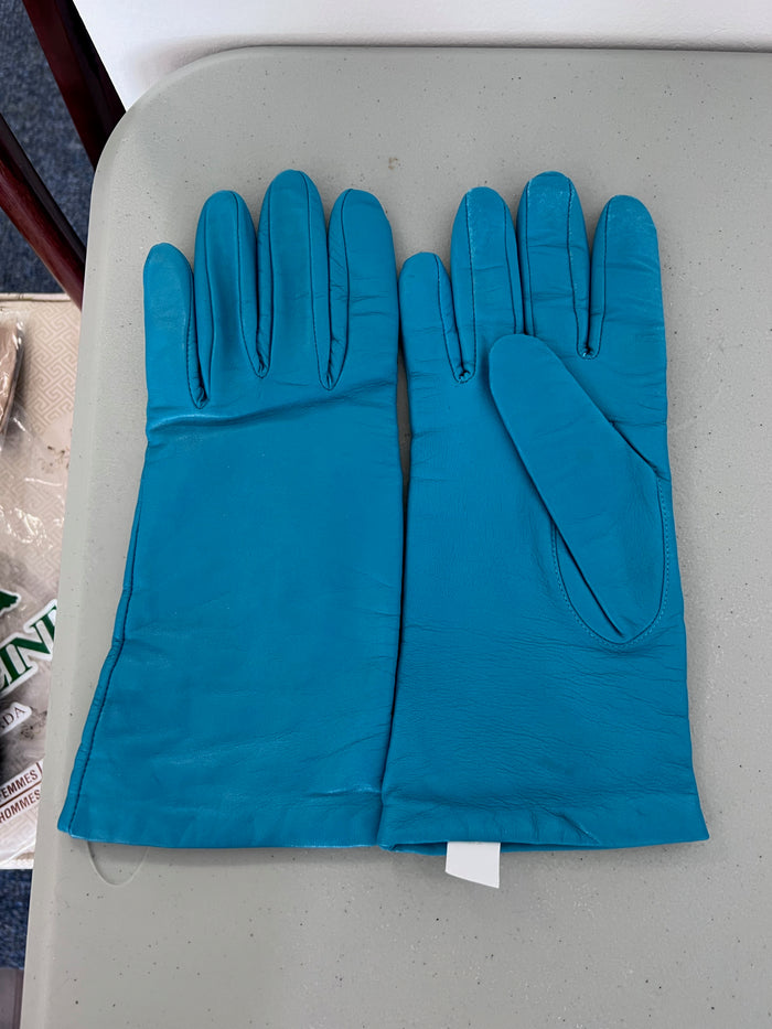 Lands' End Blue Leather Gloves- Women's Size XL