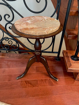 Marble Top Wood Accent Table