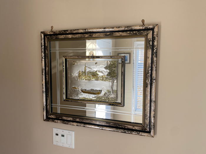 Silver Plaque Mirrored Wall Art