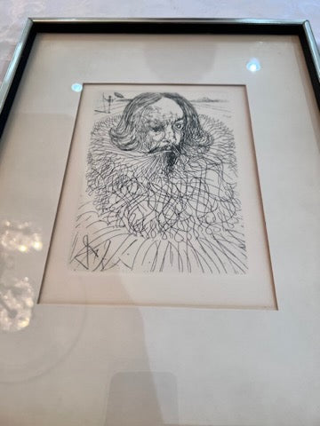 Salvador Dalí 'Cervantes' Etching, signed in the plate- (Collector's Guild Authentication)