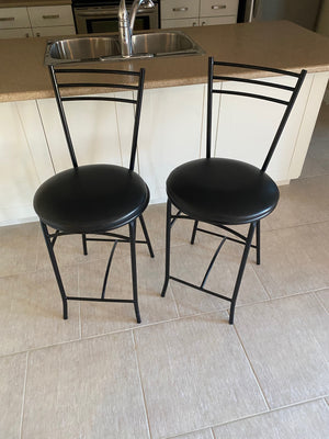 2 Black Bar Stools