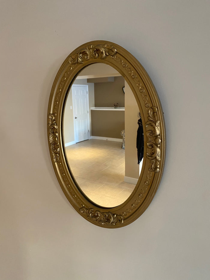 Small Oval Gold Mirror