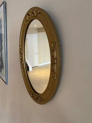Small Oval Gold Mirror