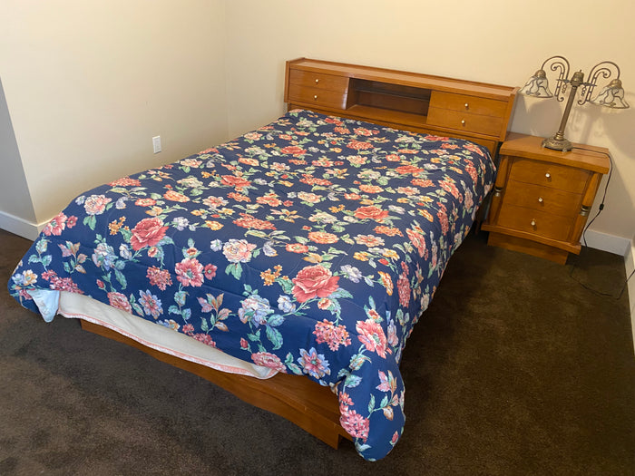 Vintage Queen Bed Frame with Storage