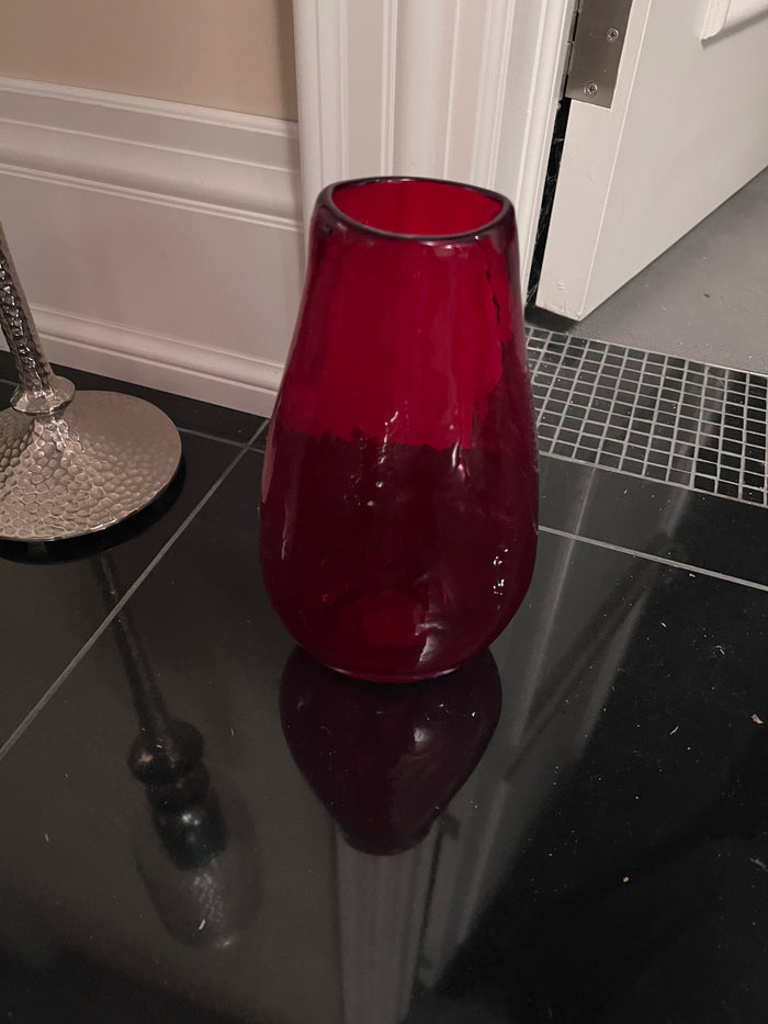 Glass Red Vase