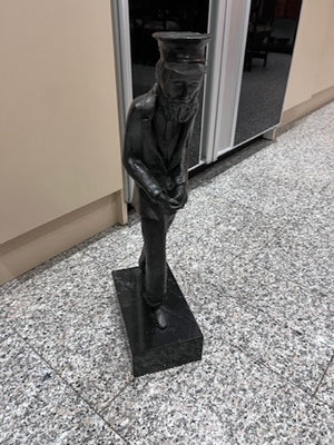 Bronze Sculpture, Artist Unknown- 'Man with Walking Stick'