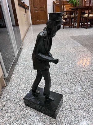 Bronze Sculpture, Artist Unknown- 'Man with Walking Stick'