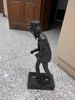 Bronze Sculpture, Artist Unknown- 'Man with Walking Stick'
