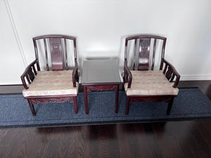 Oriental Style Rosewood- 2 Chairs + Side Table- 30% OFF!!