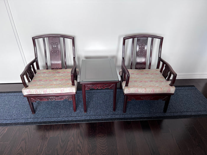 Oriental Style Rosewood- 2 Chairs + Side Table- 30% OFF!!