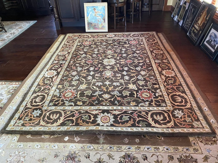 The Imperial Carpet & Home- The Tuscany Collection- Cocoa Brown Hand Made Indian Wool Rug- 8ftx10ft