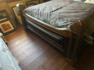 Bernhardt Leather/Wood King Bed