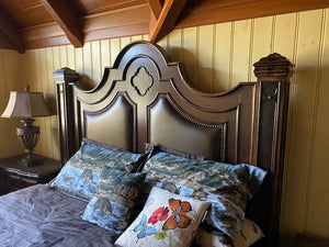 Bernhardt Leather/Wood King Bed
