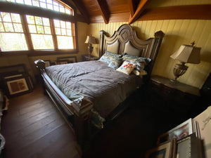 Bernhardt Leather/Wood King Bed