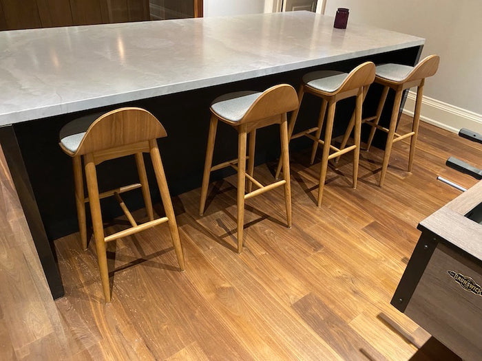 4 'Rove Concepts' Sleek Modern Bar Stools, Curved Back