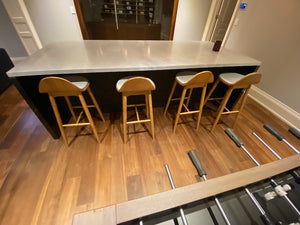 4 'Rove Concepts' Sleek Modern Bar Stools, Curved Back