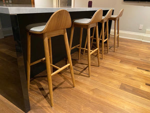 4 'Rove Concepts' Sleek Modern Bar Stools, Curved Back