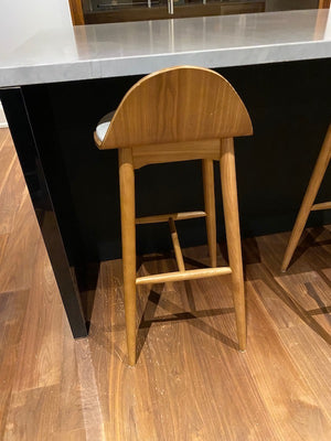 4 'Rove Concepts' Sleek Modern Bar Stools, Curved Back