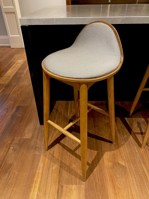 4 'Rove Concepts' Sleek Modern Bar Stools, Curved Back