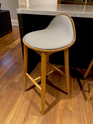 4 'Rove Concepts' Sleek Modern Bar Stools, Curved Back