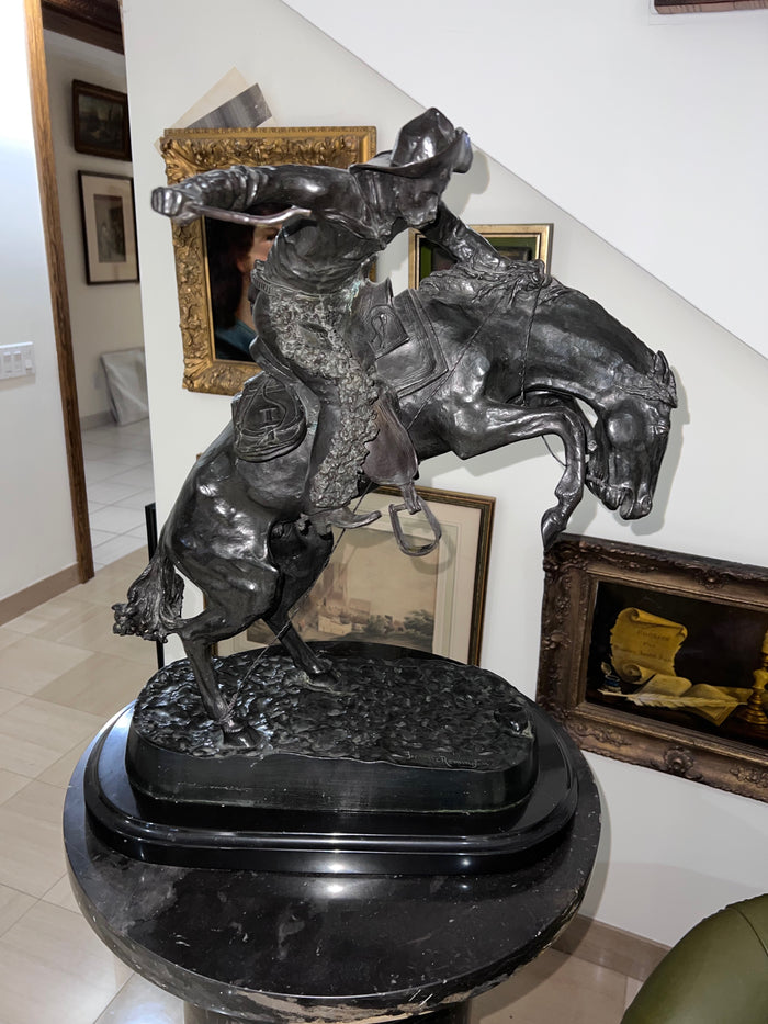 Frederic Remington (American, 1861-1909) Bronze Sculpture- "Wooly Chaps"