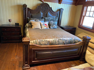 Bernhardt Leather/Wood King Bed # 2