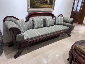 19th Century Mahogany Federal Style Sofa with Clawed Feet