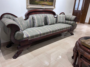 19th Century Mahogany Federal Style Sofa with Clawed Feet