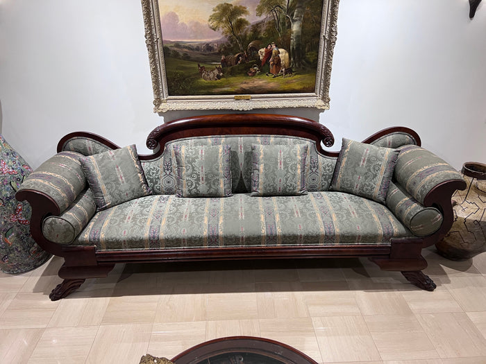 19th Century Mahogany Federal Style Sofa with Clawed Feet