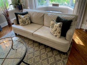 Beige Microsuede Sofa